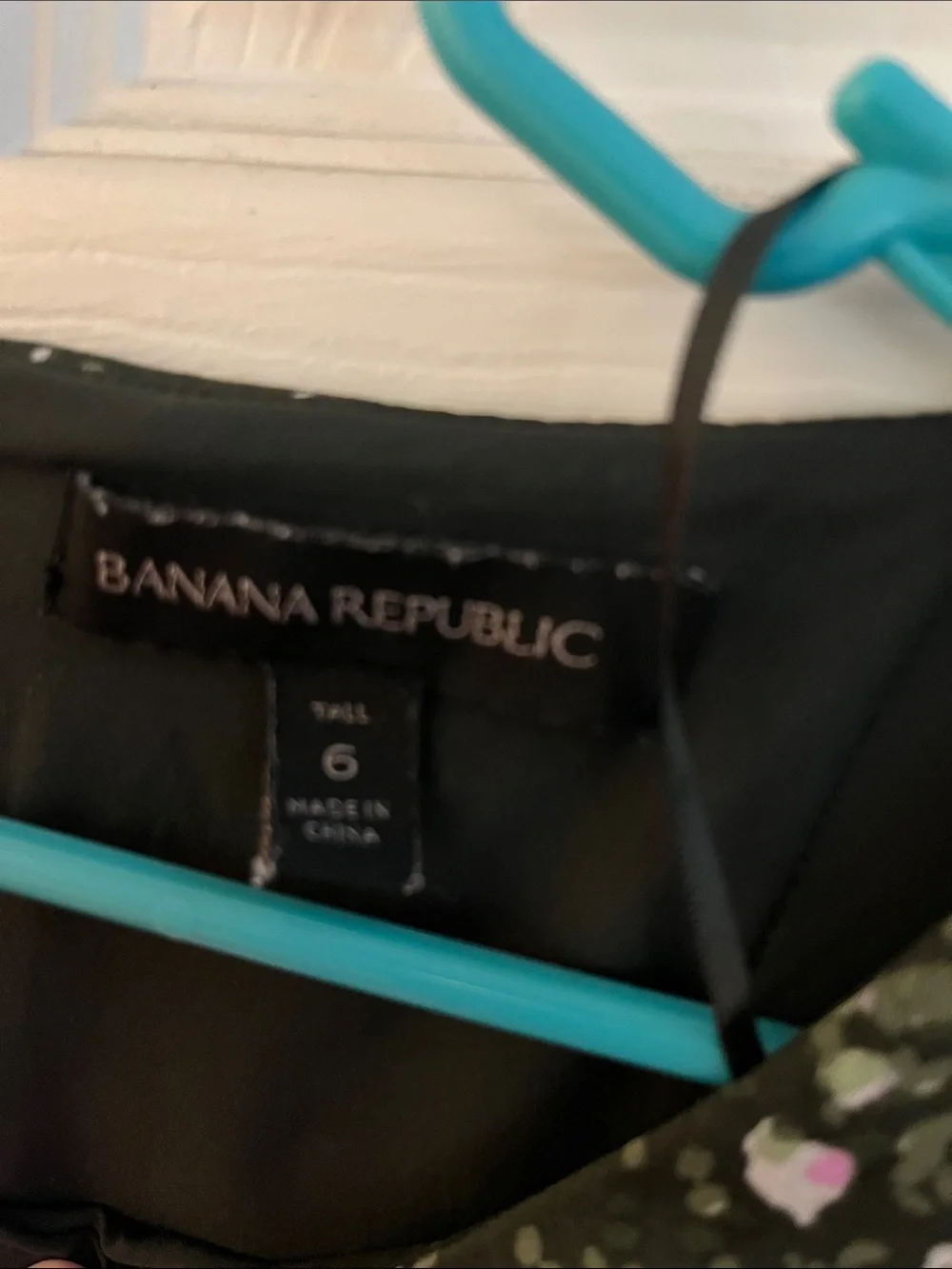 Banana Republic Sleeveless Dark Green Floral Blouson Waist Dress